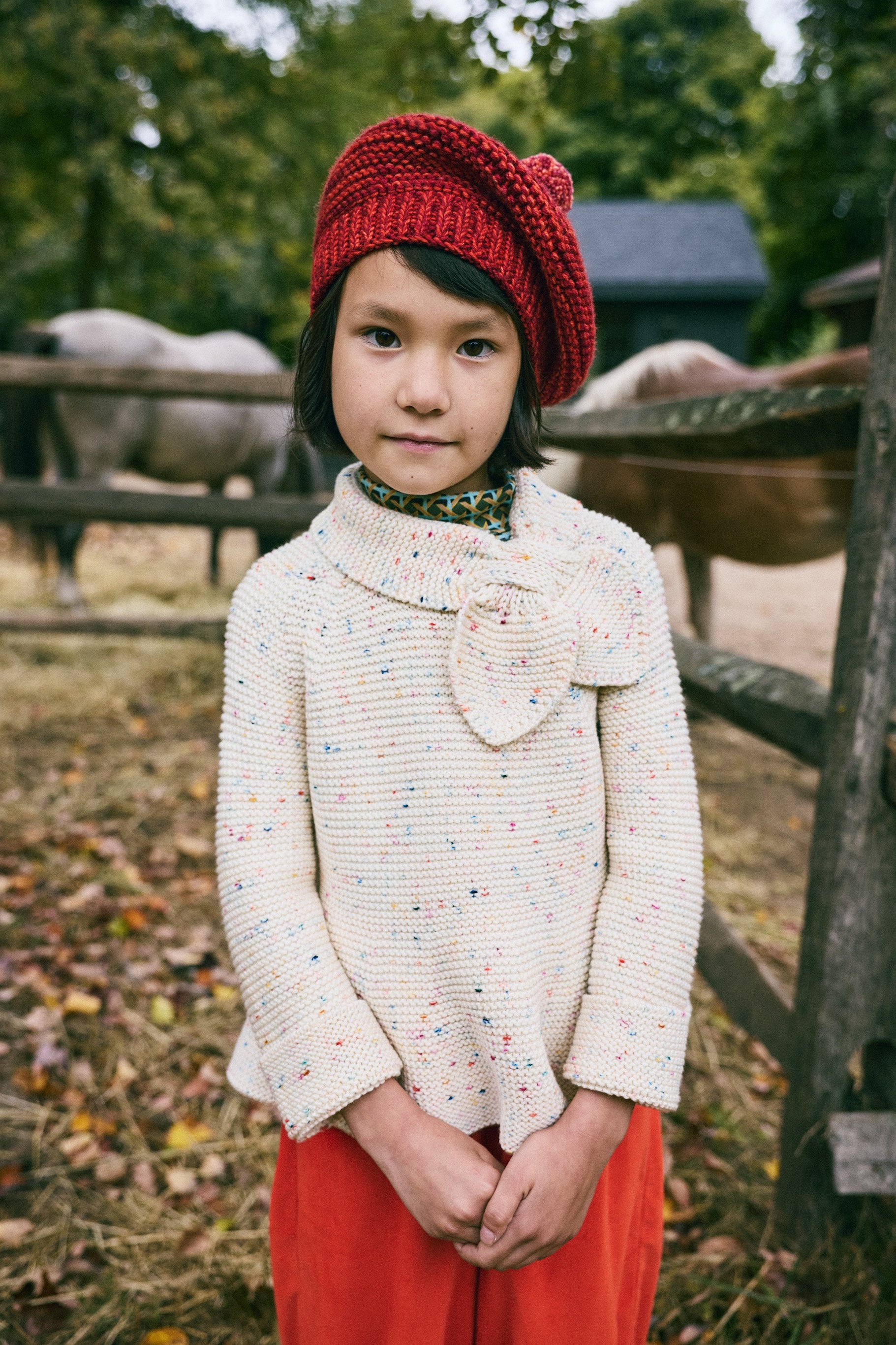 <Misha&Puff>Marl Beret - Red Flame／Berry Marl（2-8Y）