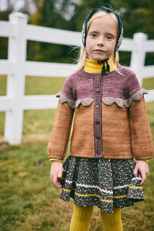 <Misha&Puff>Rickrack Circle Skirt - Carbon/Periwinkle Mini Floral（2-8Y）