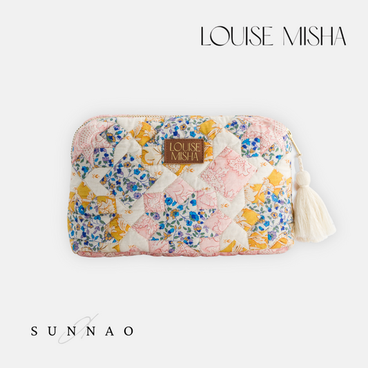 <Louise Misha> POUCH TEIKI - CREAM STAR PATCHWORK　