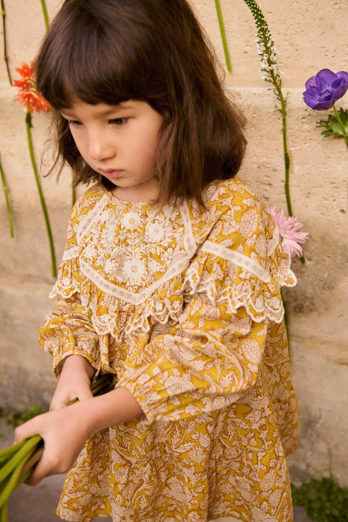 <Louise Misha> DRESS ORANA - HONEY MOUNTAIN AVENS　
