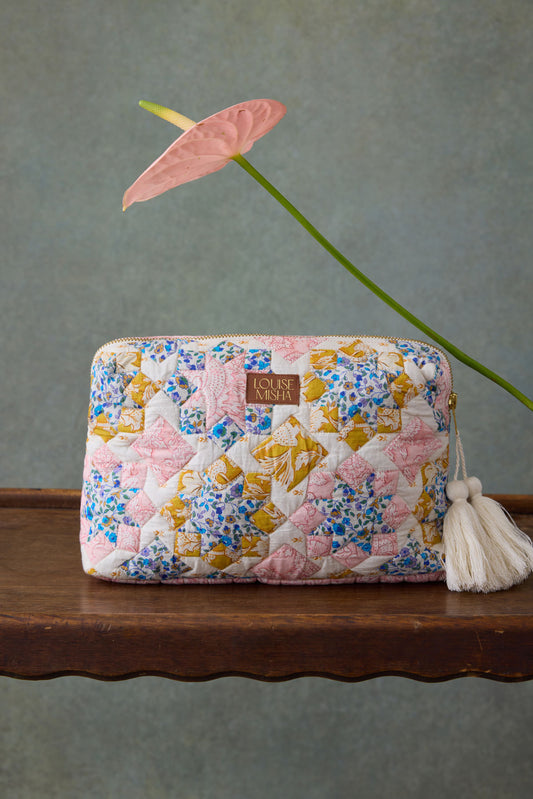<Louise Misha> POUCH TEIKI - CREAM STAR PATCHWORK　