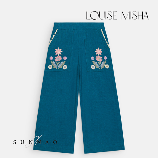 <Louise Misha> PANTS FLORALIA - BLUE