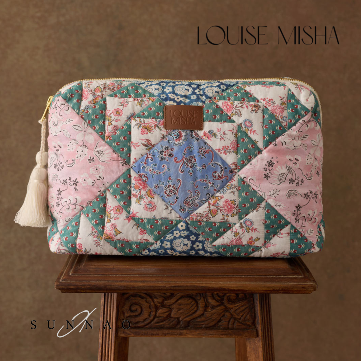 <Louise Misha> POUCH TEIKI - NAVY SNOWFALL PATCH