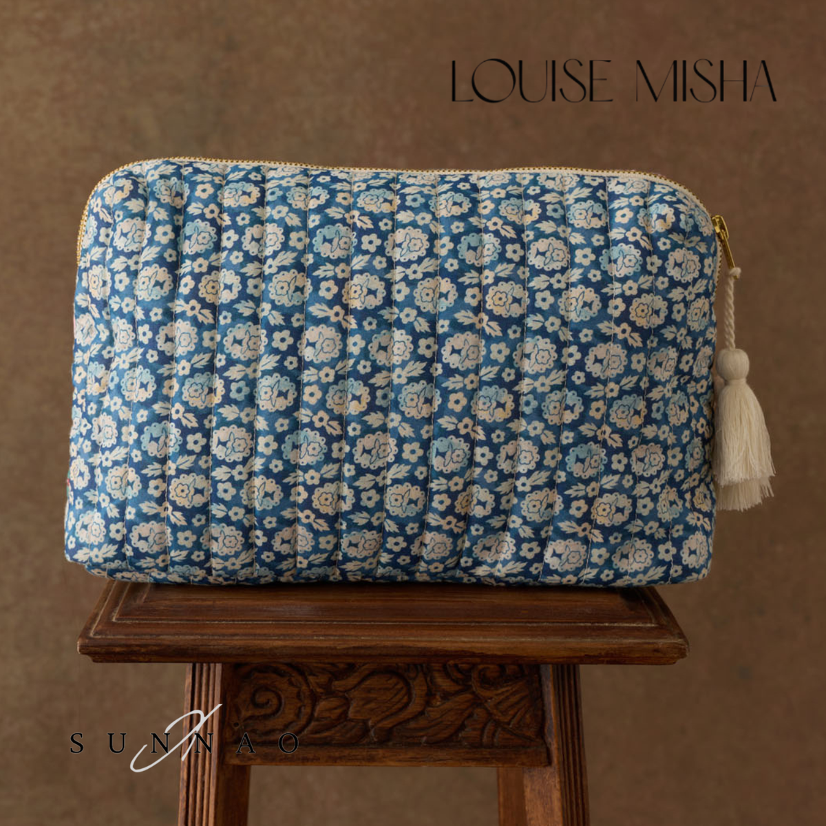 <Louise Misha> POUCH TEIKI - NAVY SNOWFALL PATCH