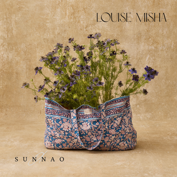 <Louise Misha> TOTE BAG BEVERLY - BLUE MOUNTAIN AVENS