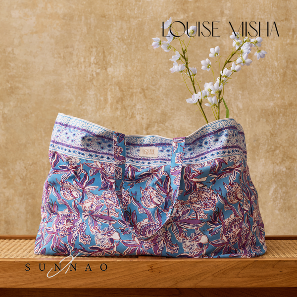 <Louise Misha> TOTE BAG BEVERLY - BLUE LUSH PARADISE