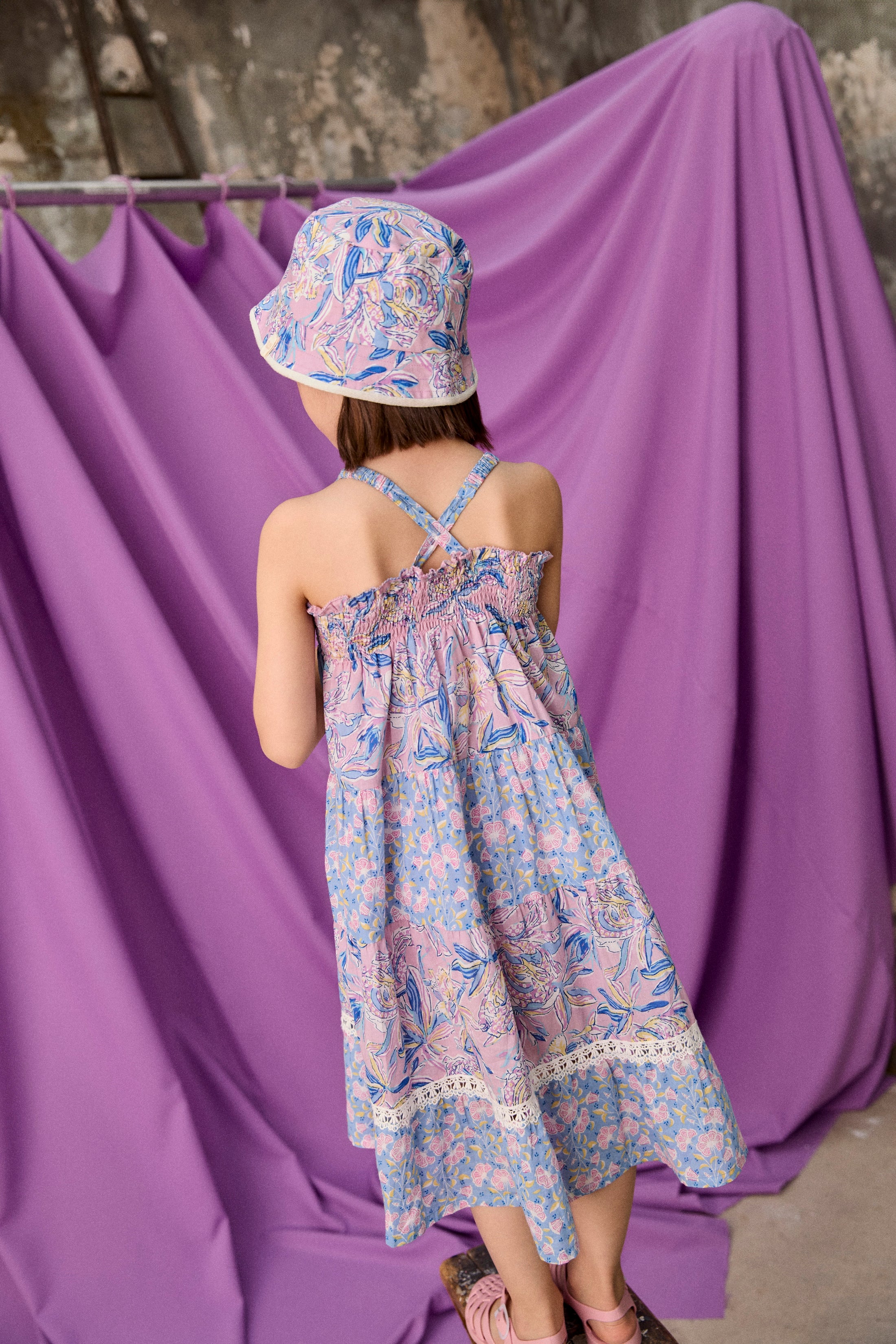 <Louise Misha> DRESS MARCELINETTE - PASTEL PARADISE BAY