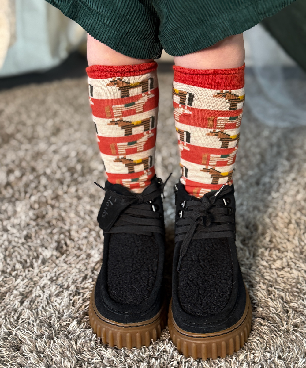 <MABLI> ZORSE LONG SOCKS -  REDCURRANT - DROP1