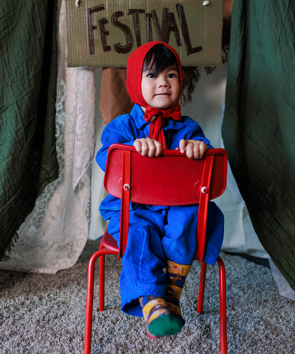 <MABLI> CORD PANTS - ELECTRIC BLUE　