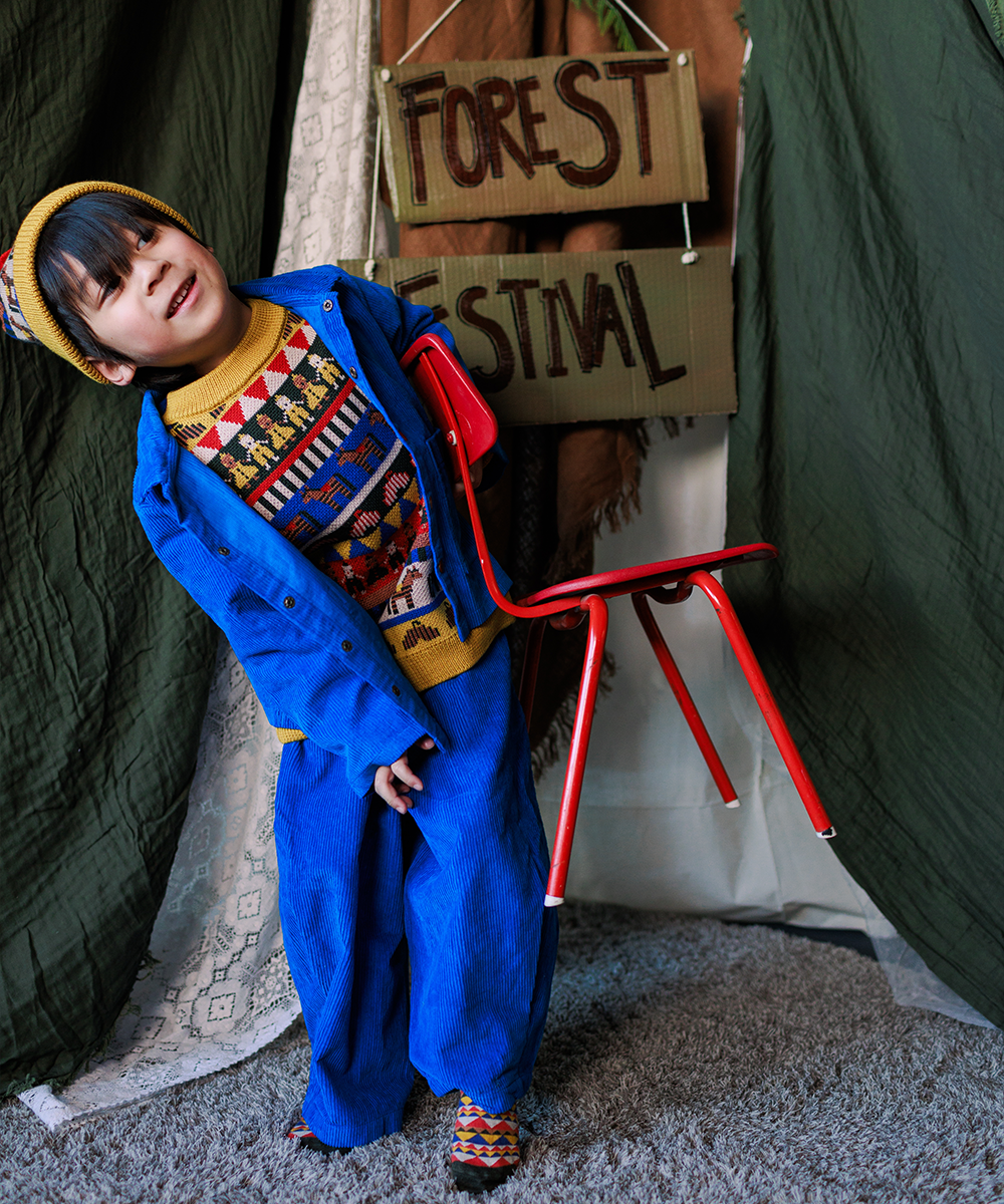 <MABLI> CORD PANTS - ELECTRIC BLUE　