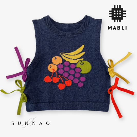 <MABLI> FRUIT BOWL VEST - DENIM MELANGE - DROP1