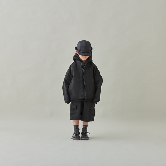 <Moun ten.> ear muffs puffcap - black/khaki/oyster