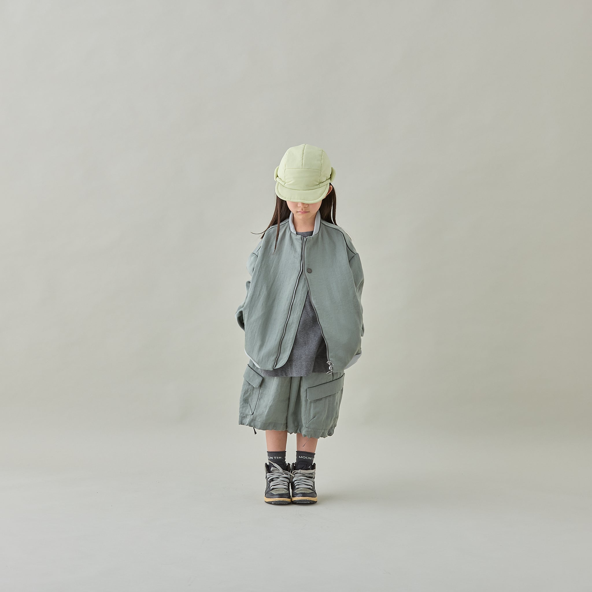 <Moun ten.> ear muffs puffcap - black/khaki/oyster