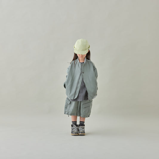 <Moun ten.> bright twill midi cargo - ashgreen