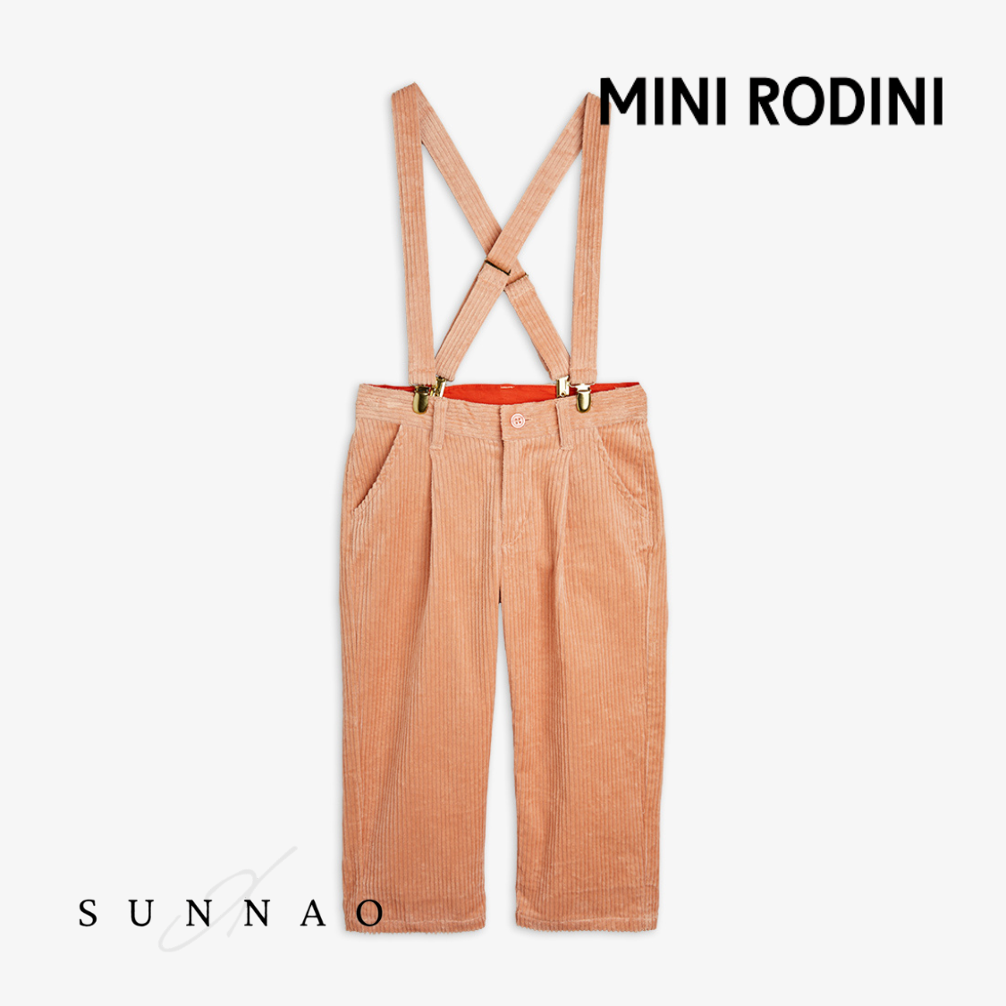 <Mini Rodini> Clover corduroy suspender trousers
