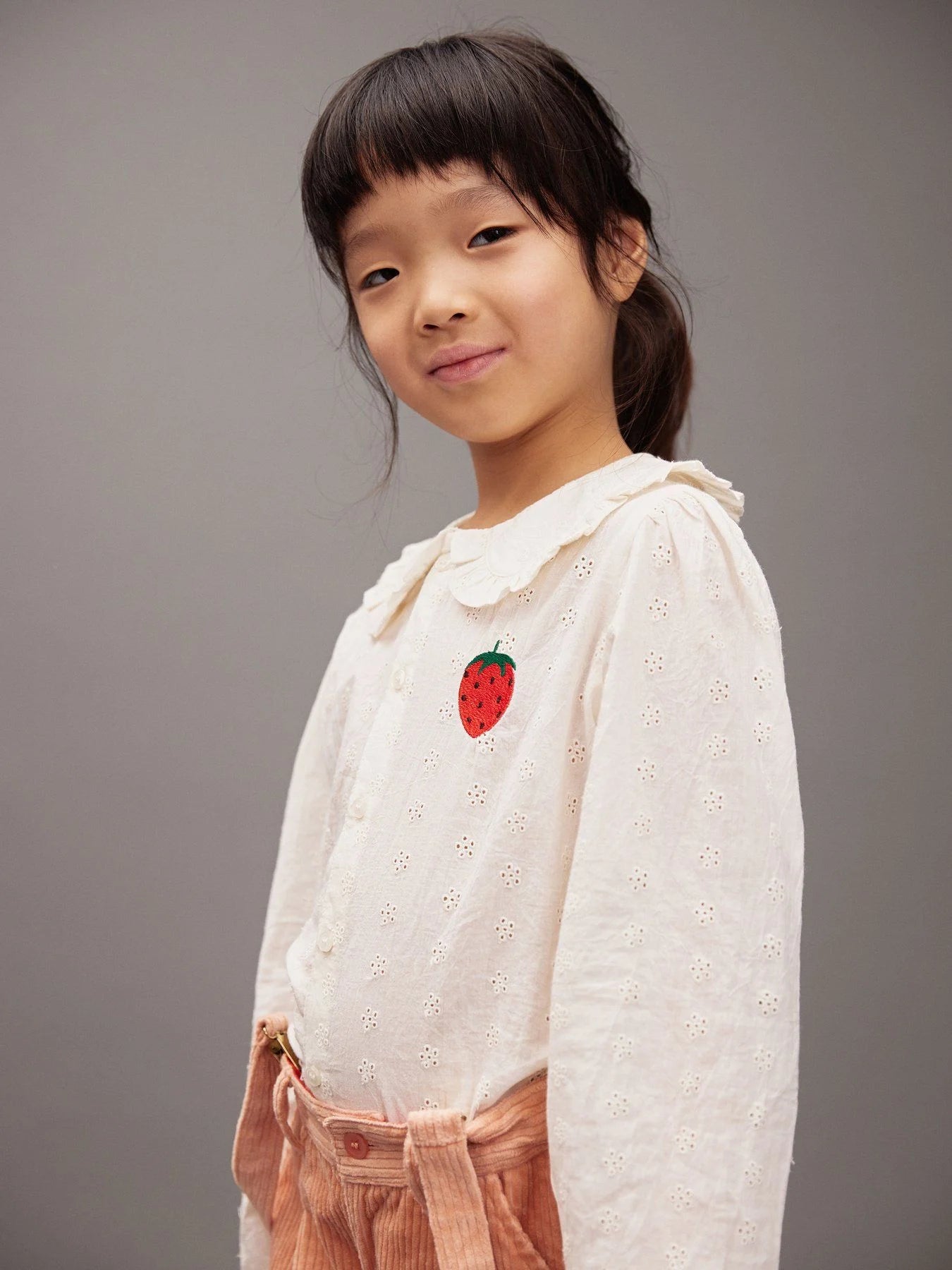 <Mini Rodini> Clover corduroy suspender trousers