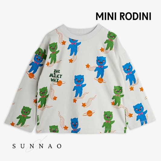 <Mini Rodini> Aliens aop ls tee - Grey