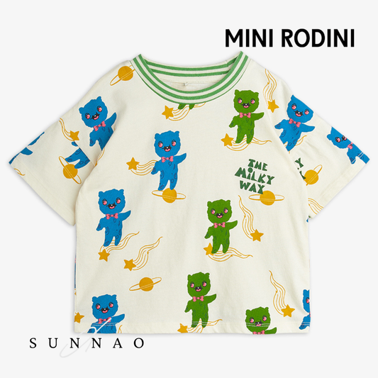 <Mini Rodini> Aliens aop ss tee - Off-white