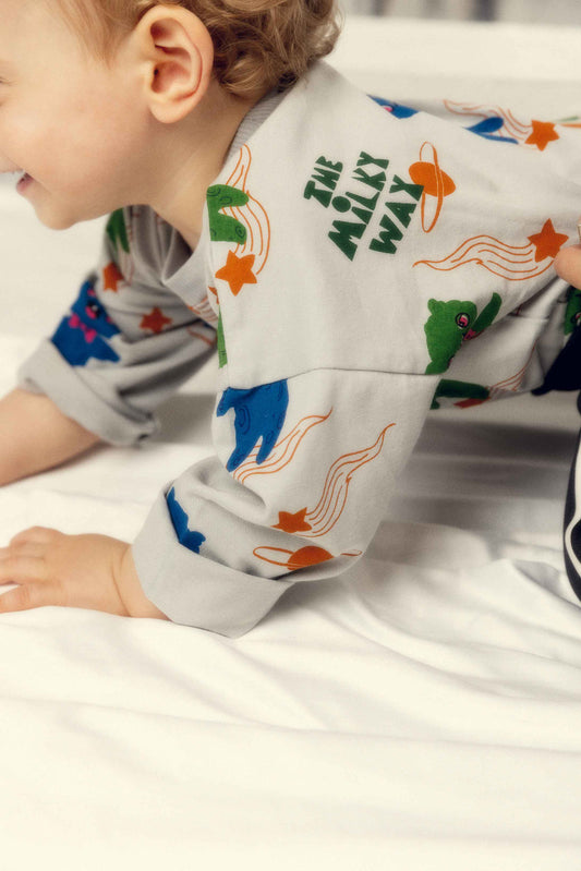 <Mini Rodini> Aliens aop ls tee - Grey