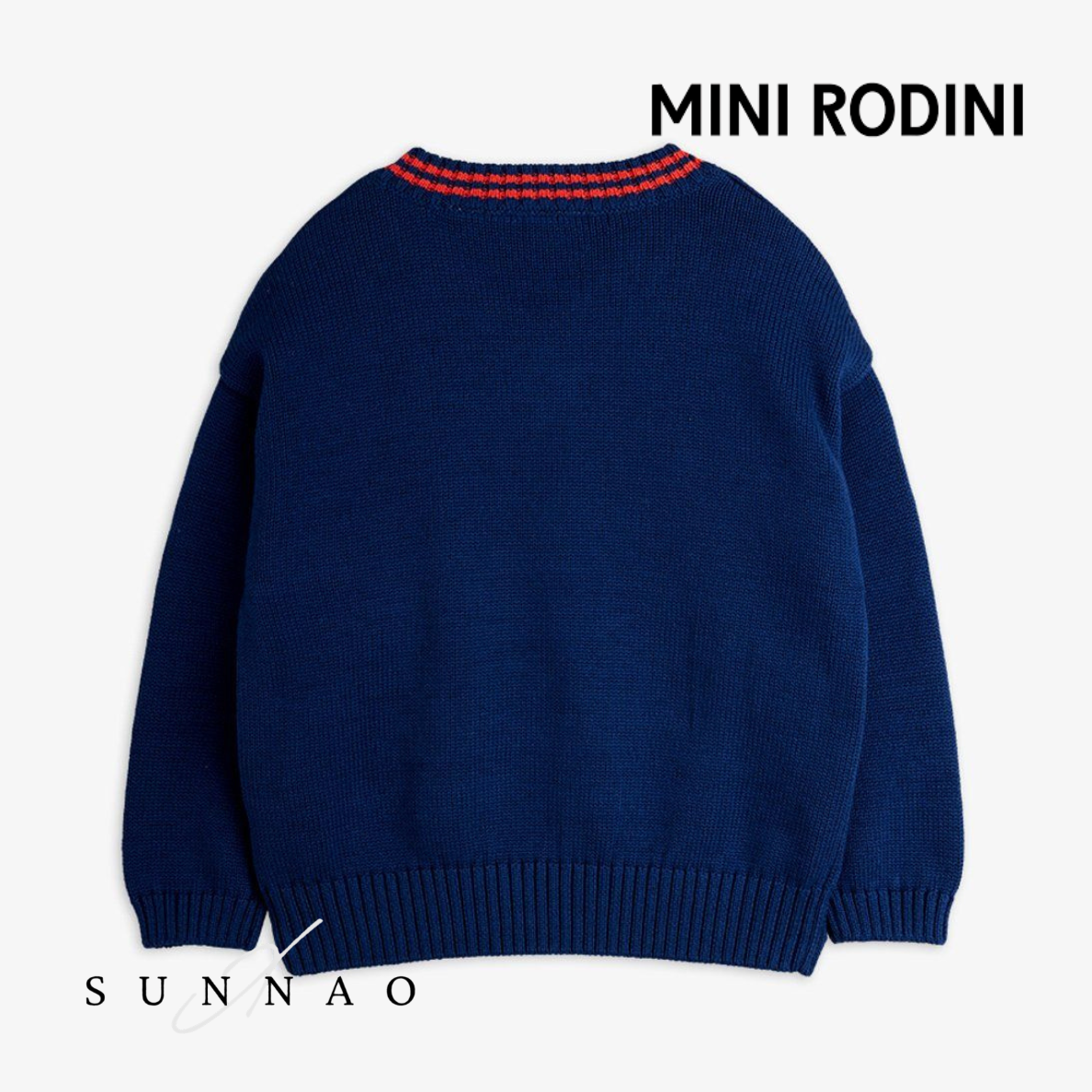 <Mini Rodini> E.T. intarsia v-neck sweater