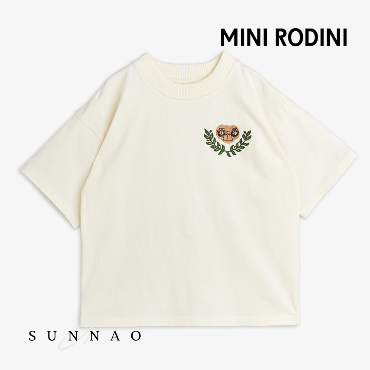 <Mini Rodini> E.T emb ss tee - White