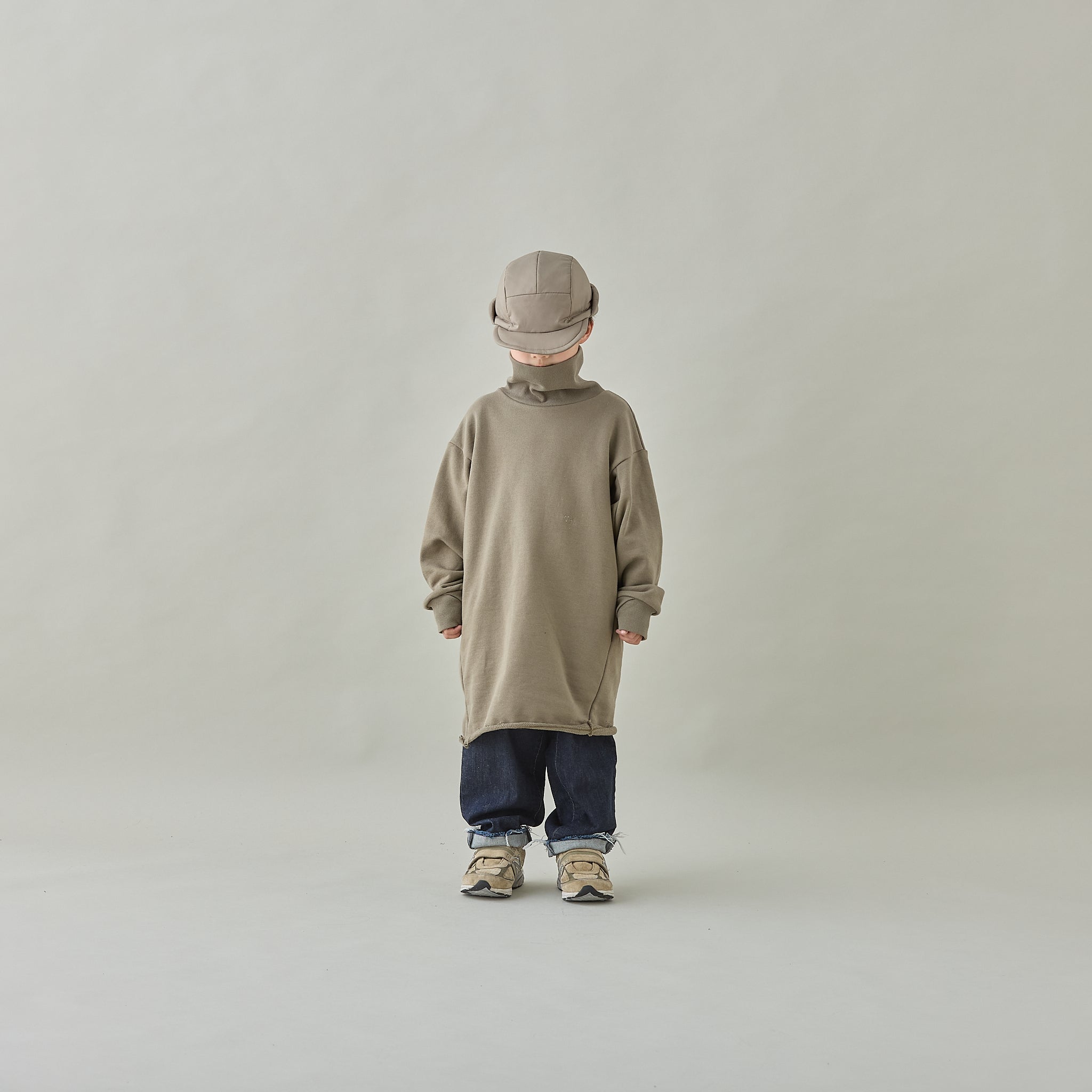 <Moun ten.> ear muffs puffcap - black/khaki/oyster