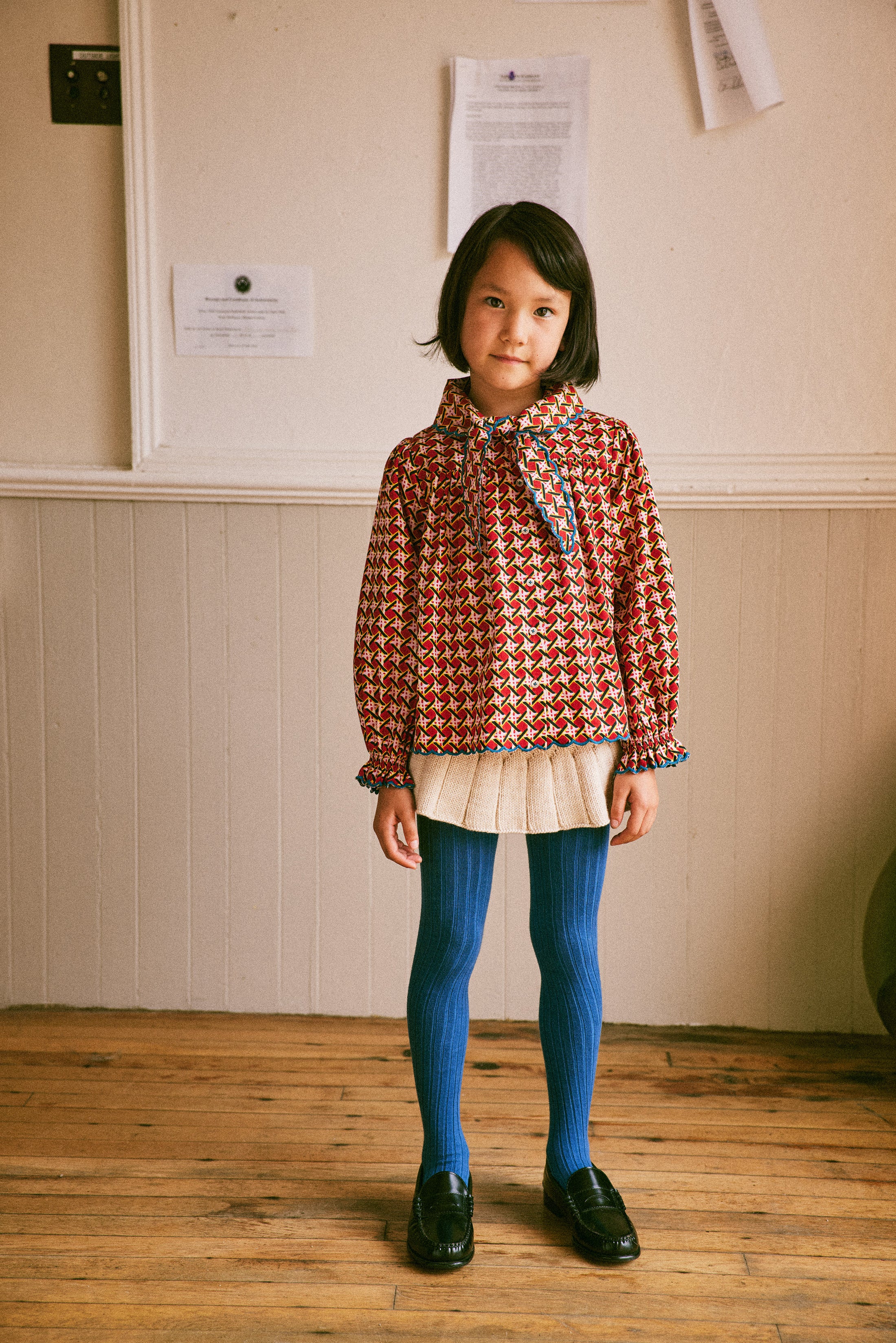 <Misha&Puff>Miki Top - Berry Lattice（2-6Y）