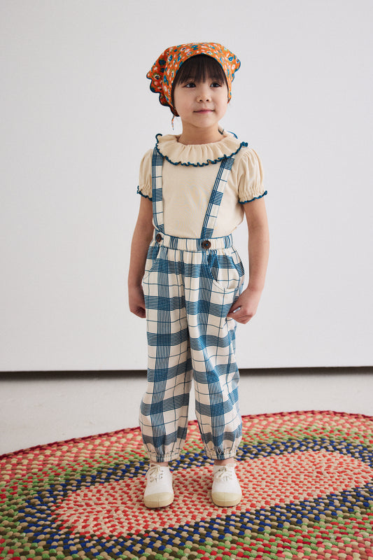 <Misha&Puff>Suspender Pant - Prussian Blue Piazza（2-6Y）