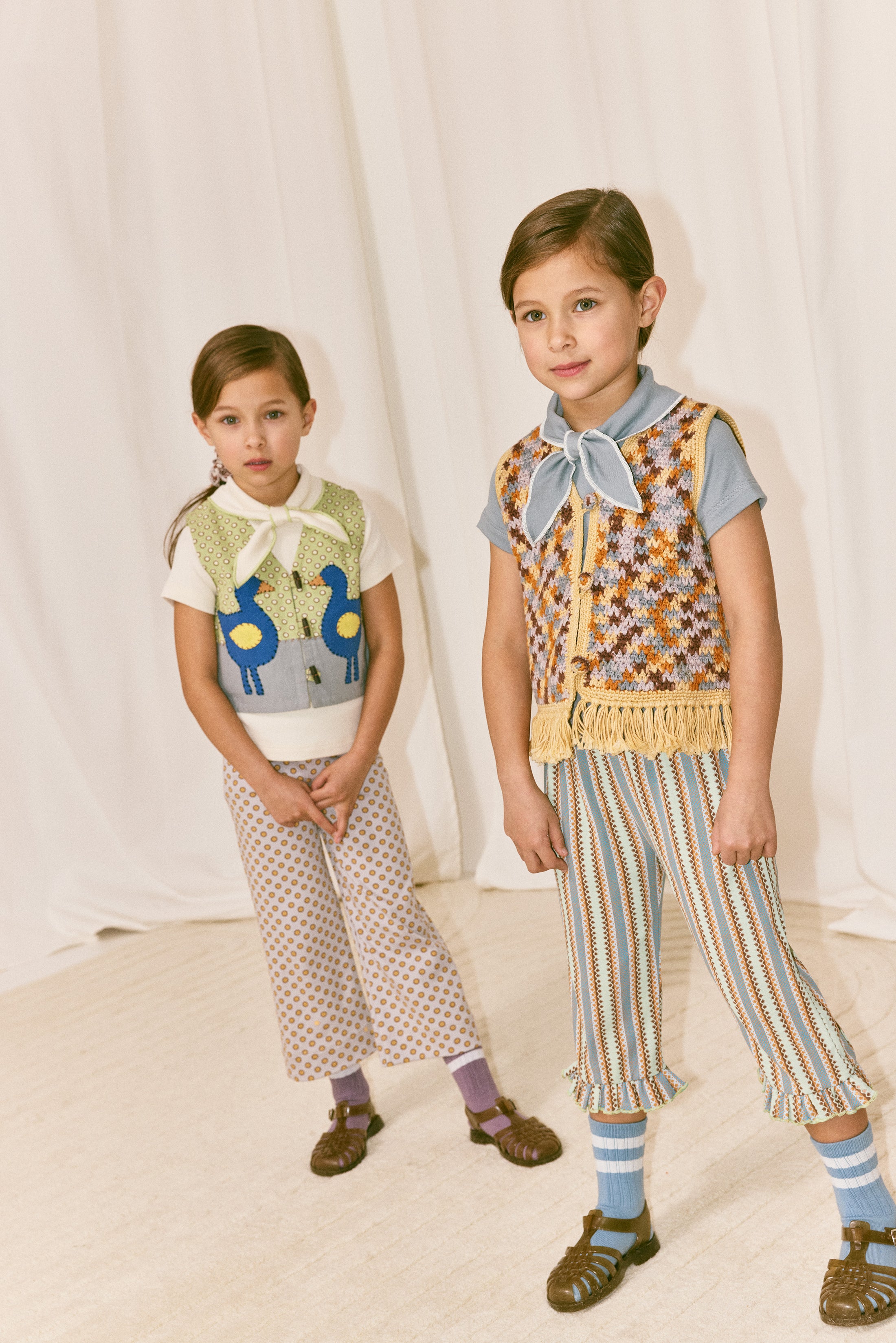 <Misha&Puff> FLOCK APPLIQUE VEST - AVENTURINE BEN-DAY DOTS