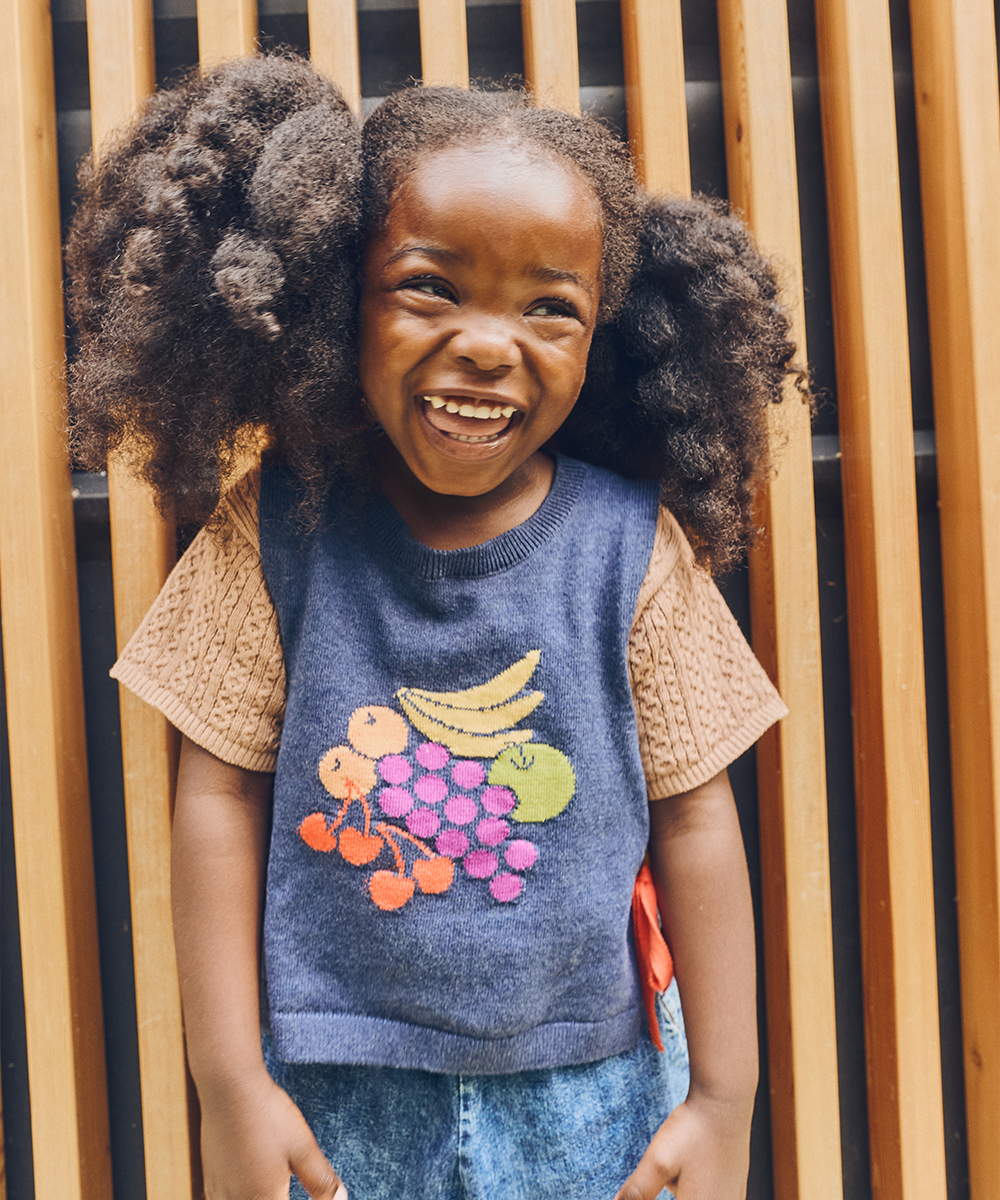 <MABLI> FRUIT BOWL VEST - DENIM MELANGE - DROP1