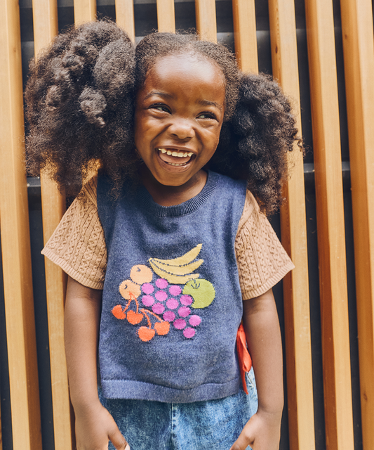 <MABLI> FRUIT BOWL VEST - DENIM MELANGE - DROP1