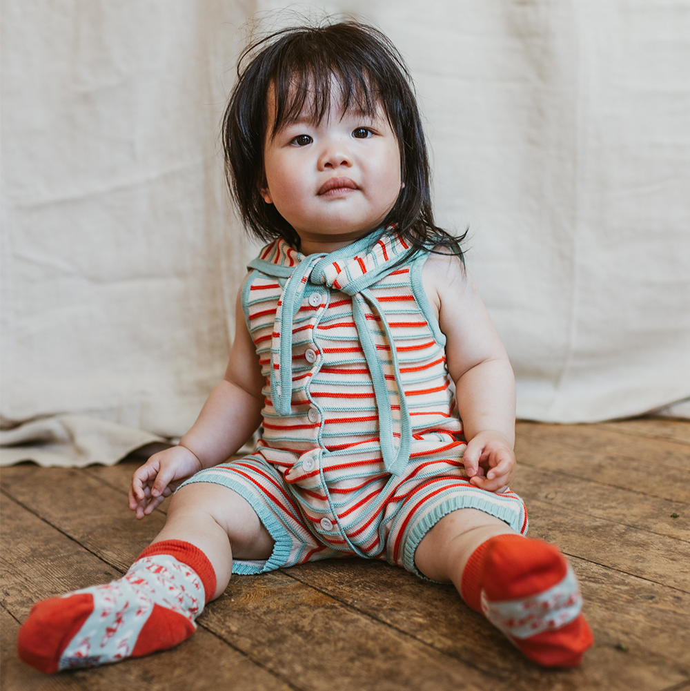 <MABLI> DECK ROMPER -  ASPEN STRIPE（12M-2Y）