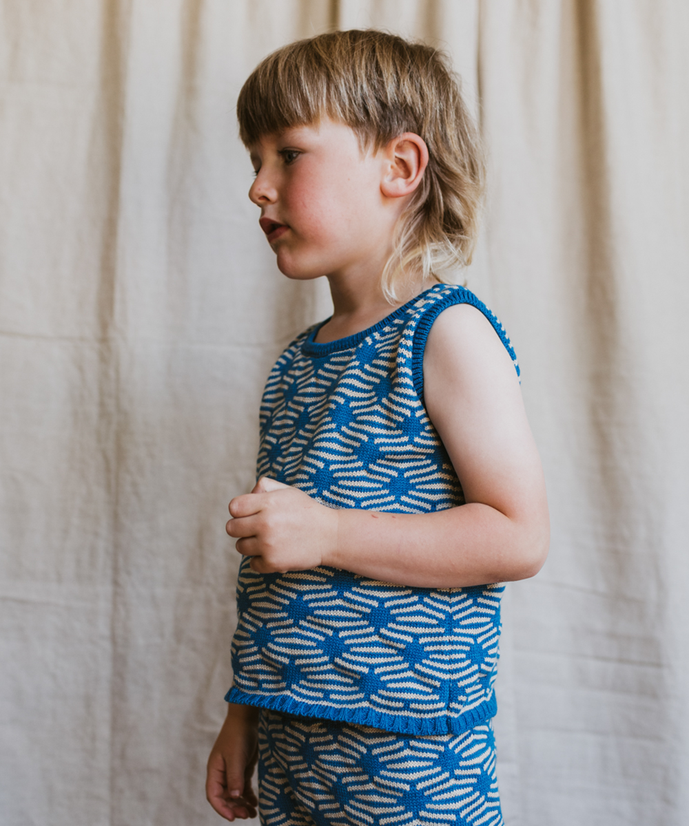 <MABLI>Diamond shorts - Cerulean blue（18M-6Y）