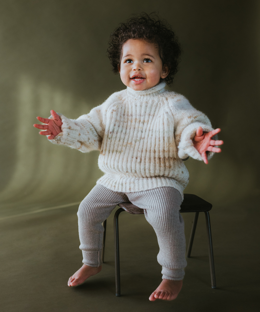 <MABLI>BLEWOG PULLOVER - Moss Speckle (18M-6Y)-MABLI-SUNNAO