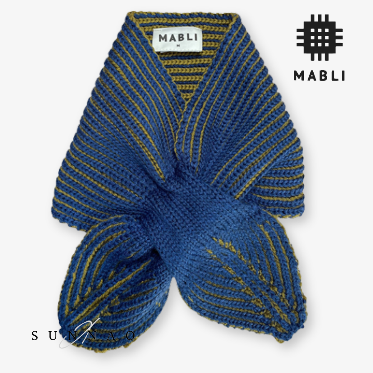 【予約】<MABLI> FFYN SKATER SCARF - DEEP SEA/GOLDEN OLIVE - DROP1
