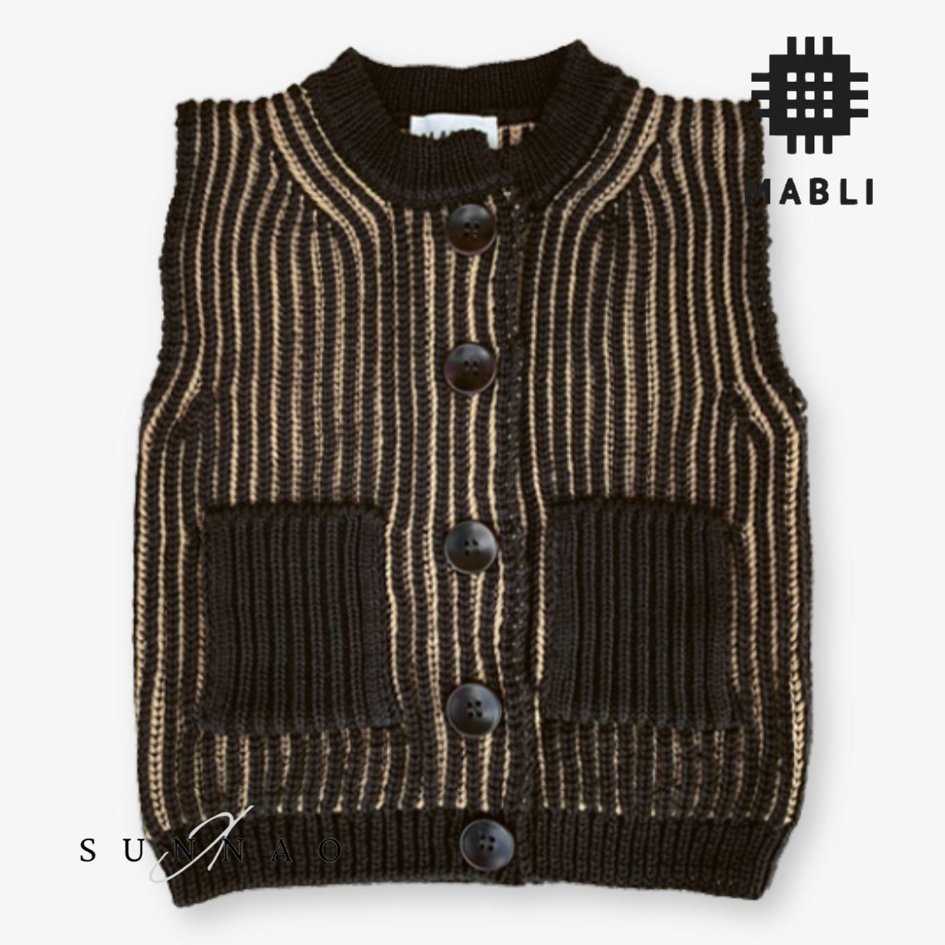 【予約】<MABLI> FFYN VEST - CHOCOLATE/BISCOTTI - DROP1