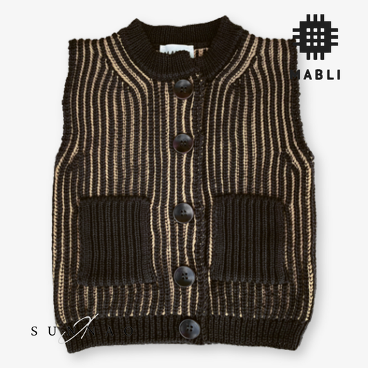 【予約】<MABLI> FFYN VEST - CHOCOLATE/BISCOTTI - DROP1