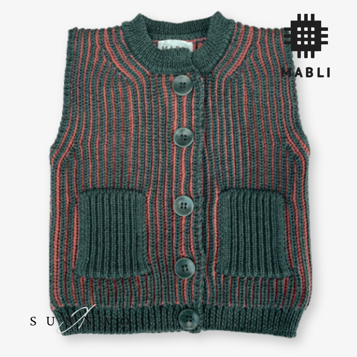 【予約】<MABLI> FFYN VEST - WINTER ROSE/PINE - DROP1