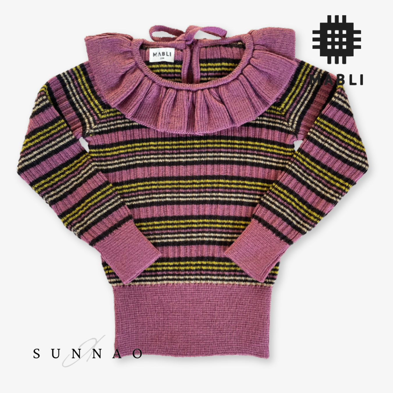 【予約】<MABLI> CASSIE SKINNY RIB - DAMSON STRIPE - DROP1