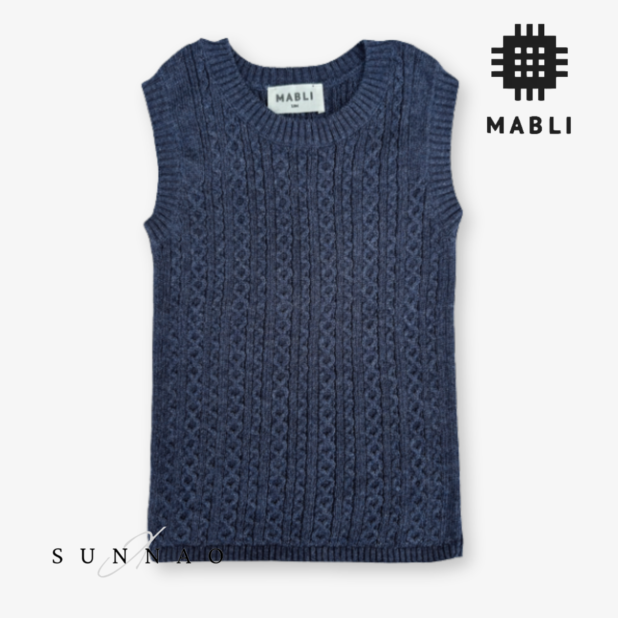 <MABLI> TONNOG VEST - DENIM MELANGE -DROP2　