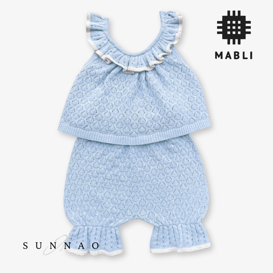 <MABLI> ELENA VEST + BLOOMERS SET - LIGHT CHAMBRAY - DROP2