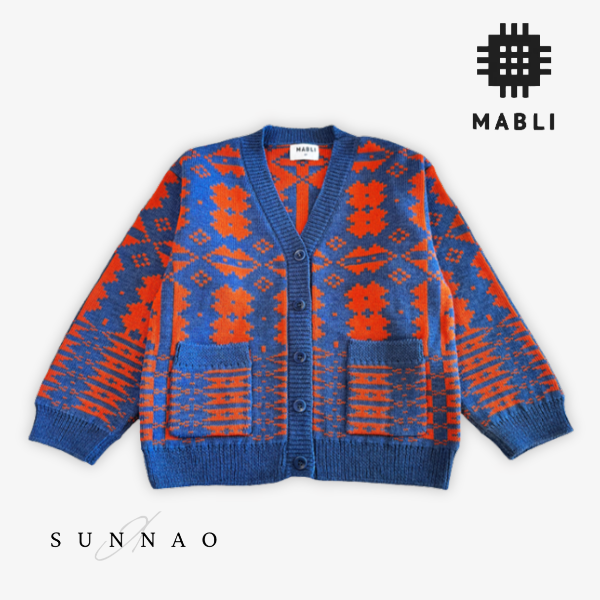 <MABLI> ERYRI CARDIGAN - DENIM/PUMPKIN