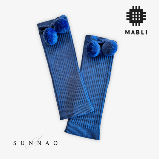 <MABLI> POM-POM LEG WARMERS - DENIM