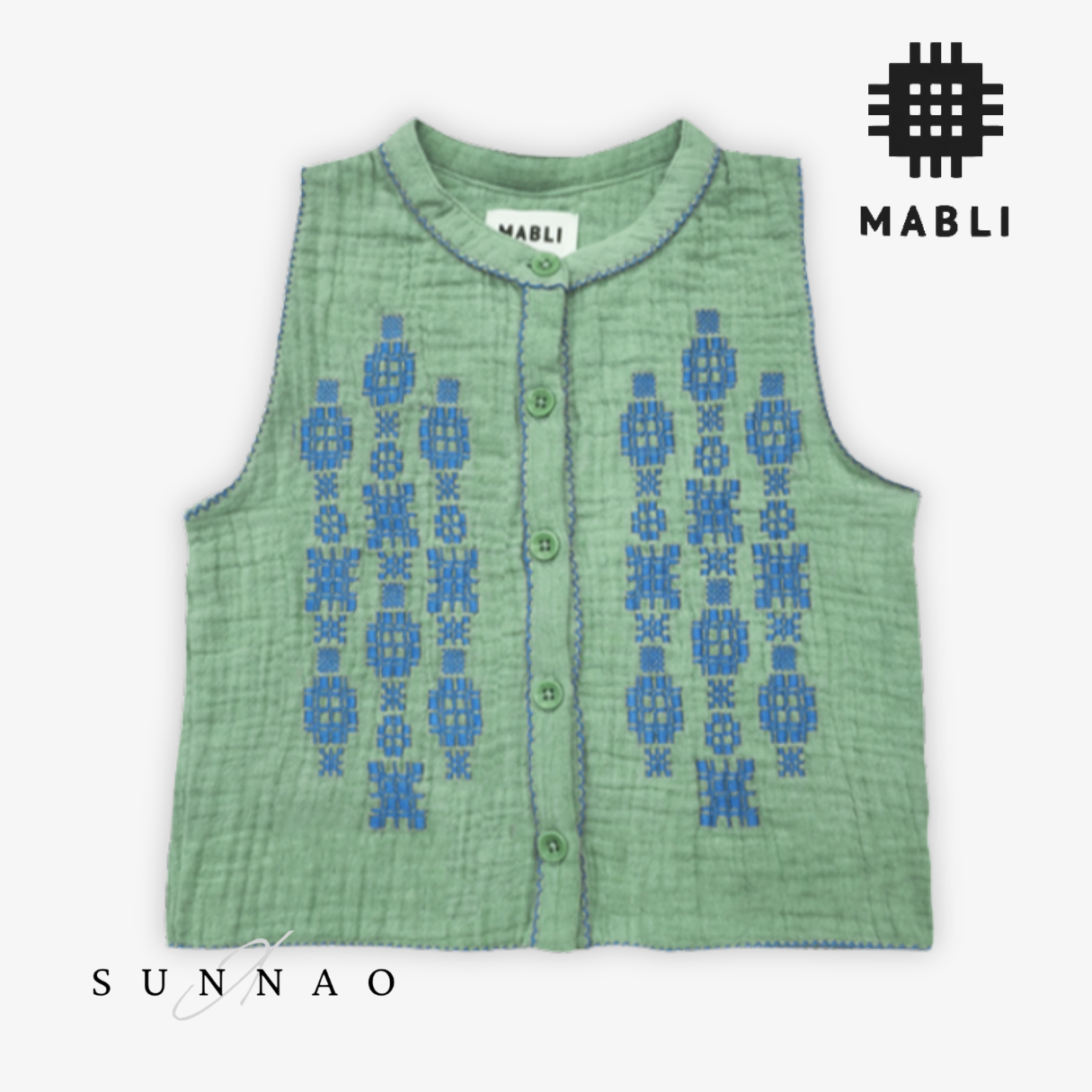 <MABLI> FOLK VEST - LAUREL