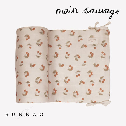 Main Sauvage Crib bumper - CHERRY