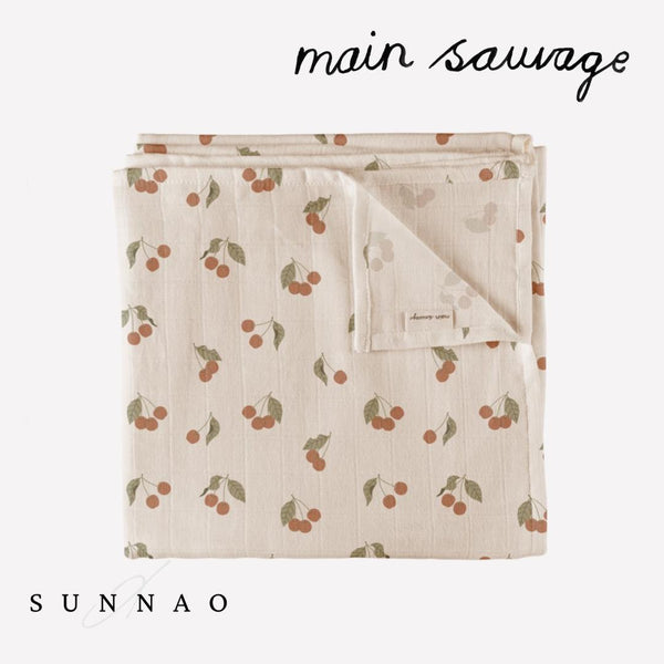 <Main Sauvage> Muslin swaddle - CHERRY