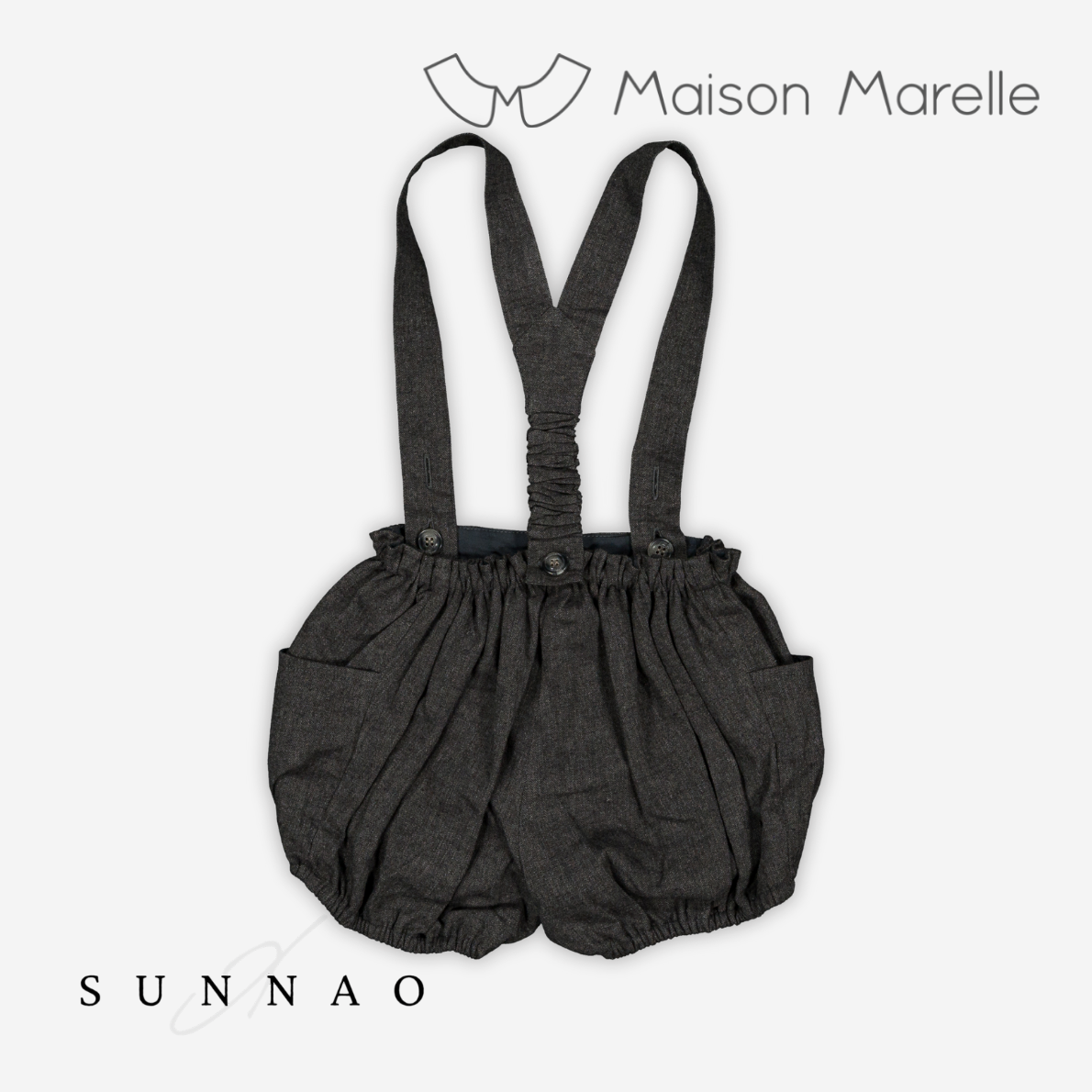 <Maison marelle> Bloomer straps TERNES - dark gray chevron