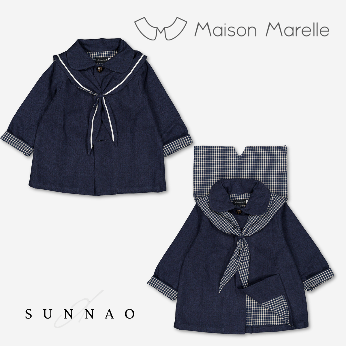【オーダー会/送料無料】<Maison marelle> jacket VOLTAIRE- blue chevron