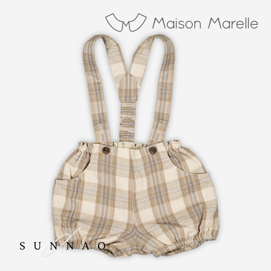 <Maison marelle> Bloomer straps TERNES - soft green tartan