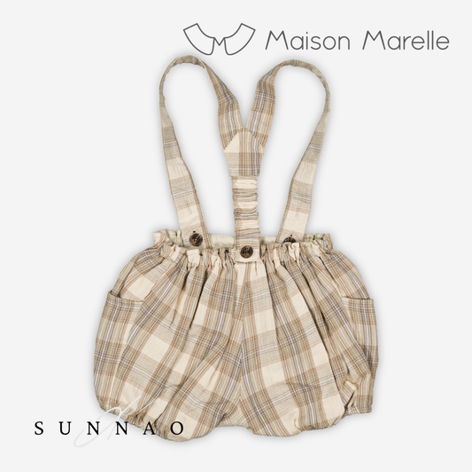 【予約】<Maison marelle> Bloomer straps TERNES - soft green tartan